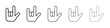 © Latest - Rock gesture icon outline ilustration vector symbol