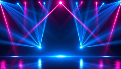 Wall Mural - vibrant abstract background featuring glowing stars and colorful laser light patterns in motion, per