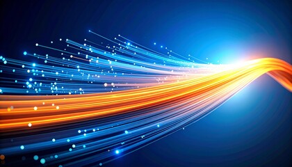 Wall Mural - abstract colorful background with glowing lines illustrating futuristic light speed and motion