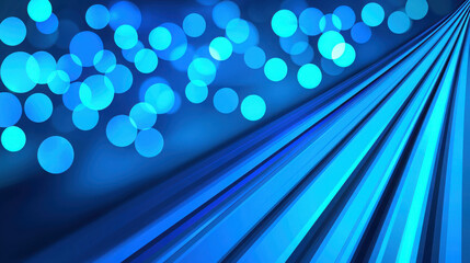 Wall Mural - abstract background with blue bokeh and dynamic lines creating a sense of movement and depth for mod