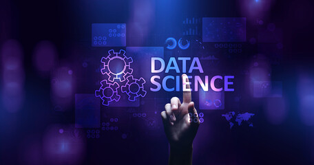 Wall Mural - data science and deep learning. artificial intelligence, analysis. internet and modern technology co