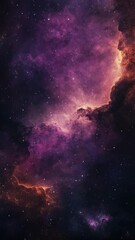 Wall Mural - a mesmerizing cosmic scene with vibrant purple and orange nebulae. the wide-angle view evokes a cine