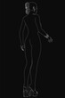 © German Ovchinnikov - A young girl stands gracefully in a simple line art illustration, featuring clean strokes and minimal details. Her posture is relaxed yet poised, with flowing hair and a subtle curve to her.