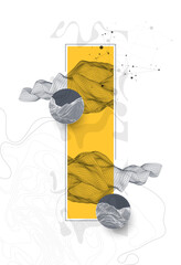 Wall Mural - abstract wireframe background. modern science or technology art elements. surface illustration insid