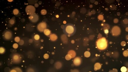 Wall Mural - a mesmerizing video of golden bokeh lights, captured from a straight-on angle, creating a dreamy and