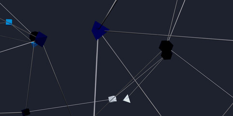 Stock photo of abstract network connection. Lines and nodes represent data flow or relationships.