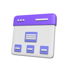 3d modern user interface design with purple and white elements on black background