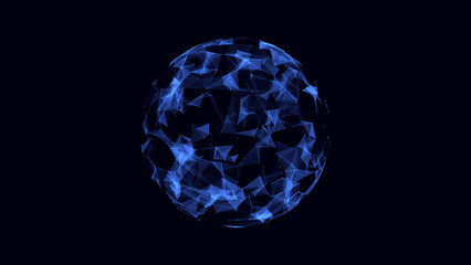 Wall Mural - vector futuristic blue sphere of particles and lines. network connection big data. abstract technolo