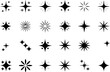 © Vector Visionary - Set of Sparkle star icons vector illustration, line art