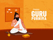 © ashish - Happy Guru Purnima Indian festival celebration, background design with characters of guru give blessings.