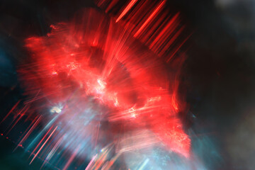 Wall Mural - background of red and blue lens flare lights. abstract image