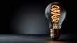 © zhihai - Glowing vintage Edison light bulb in dark background representing innovation and technology concept with moody lighting