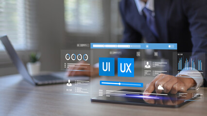 ux developers and ui designers who use web design to develop app interface layout designs. current a