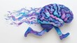 © Ganz - The notion that physical exercise contributes to a healthy brain is visually represented by a watercolor illustration of a brain with legs running and jogging, available as stock
