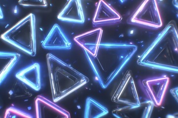 An abstract background with a spectrum of neon lights creates a futuristic corridor effect in this human-enhanced stock photo