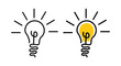 © MDneamul - Idea icon. Light bulb sign. Idea bulb liner flat icon se. Inspiration creativity lamp vector icon collection. Linear Glowing light bulb on white background