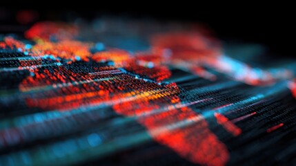 Binary code world map abstract technology graphic