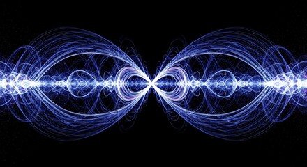 Wall Mural - Abstract energy wave background blue electric plasma fractal light power design illustration art 100