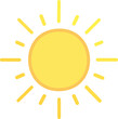 © polo - Icône solaire avec rayons arrondis et tons chauds