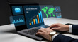 © watz - Digital marketing insights displayed on a laptop screen with a person's hands typing.