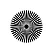 © TP71 - Abstract radial icon with bold black spikes radiating from the center