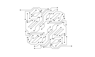 Wall Mural - abstract circuit board design: lines, nodes, connections, technology, innovationautomation, circuit,