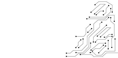 Wall Mural - circuit board technology background network motherboard system engineering connection lines design