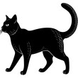 © arifurreza - Elegant Black Cat Silhouette Mysterious Feline Illustration for Graphic Design