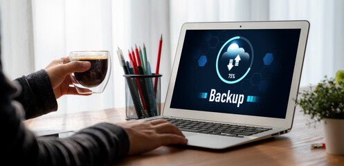 Wall Mural - backup storage data internet technology business concept. database storage cloud technology file dat
