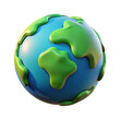 © RONY - Stylized 3d cartoon earth with continents as green blobs isolated on transparent background
