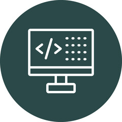 Wall Mural - programming vector line icon design