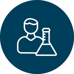 Wall Mural - chemist vector line icon design