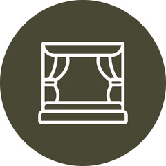 Wall Mural - carnival stage vector line icon design