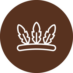 Wall Mural - feathered headdress vector line icon design