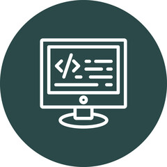 Wall Mural - programming language vector line icon design