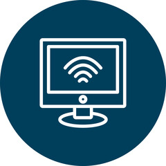 Wall Mural - WiFi Vector Line Icon Design