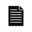 © FryArt - Black document icon illustrating text on paper, representing notes and information