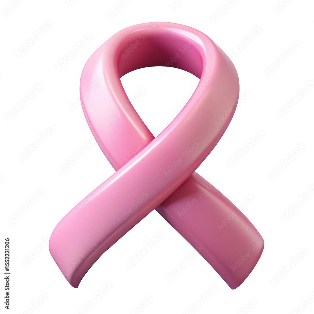 Pink ribbon symbol isolated on transparent background Stock ...