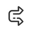 © NikahGeh - Reversing Direction: Bold Arrow Icon with U-Turn Design on White