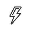 © NikahGeh - Minimalist Lightning Bolt Icon: Bold Outline on White Background