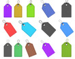 © No Banned - Collection of colorful tags with string loops, various shapes and shades