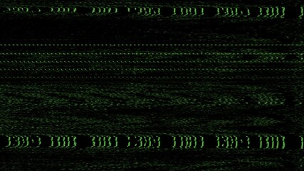 Glitch and noise on TV screen green color effect background