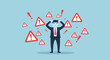 © SAFIICLON - Overwhelmed Businessman Facing Numerous Problems and Challenges
