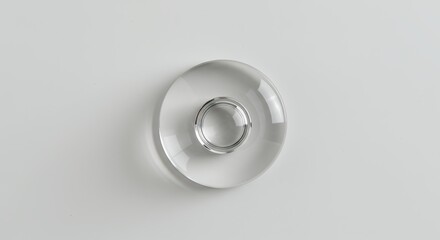 Transparent circular objects against white background