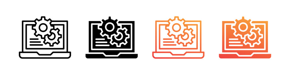 Develop Multi Style Icon Set Vector 