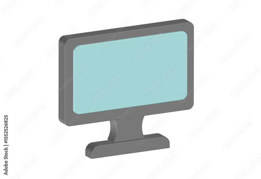 Computer Pc Monitor Animation Simple 3D animation of a computer monitor icon. Transparent background ...