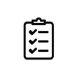 © Md Mojammel - Black Clipboard with Check Marks and Lines Icon Illustration Design