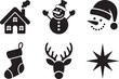 ©  tshirtshops - Christmas Icons Silhouette Bundle | Santa, Tree, Gift & Snowman Vector Set