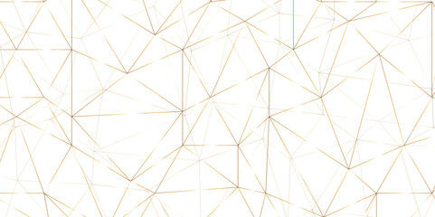 Abstract of simple GOLD line triangle pattern geometric background .white background creative and geometric shape with white luxury pattern .GOLDENand white geometric background with low poly triangle