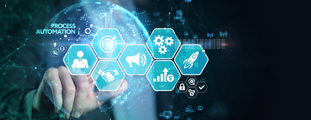 business process automation, industrial technology innovation, optimization concept.